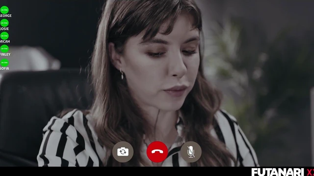 Daring Office Worker Breaks Video Call by Seductively Blowing Boss's Cock