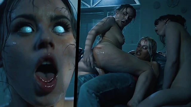 Raid Turns Into Steamy Futa Threesome With Lesbiens and Shemale Bliss