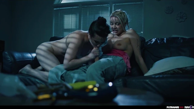 Raid Turns Into Steamy Futa Threesome With Lesbiens and Shemale Bliss