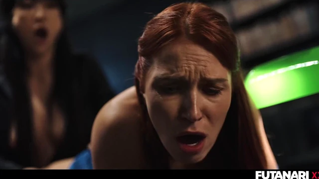 Sizzling Asian Futanari Pounds Redhead's Pussy for Explosive Creampie Finish