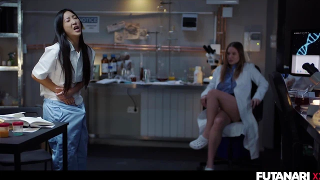 Trans Scientist Develops Futanari Cock; Asian Shemale Fucks Virgin Russian Beauty