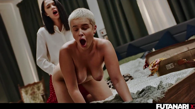 Futa Haunted House Turns Brunette Into Monster & Fucks Blonde Tomboy Hard