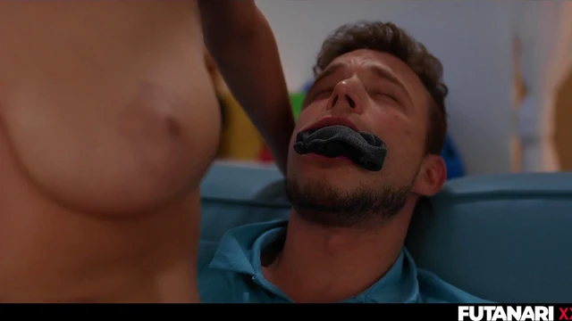 Sizzling Busty Futa Chick Mouth-Fucks Guy Until He Squirts Massive Load