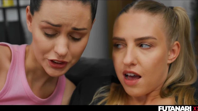 Blonde Tempts Big-Titted Femme Dude's Cock With Expert Blowjob Skills