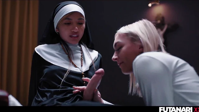Desperate Nun Develops Massive Dildo and Craves Forbidden Lesbian Sex