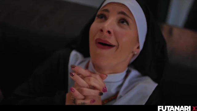 Inked MILF Takes Shemale's Dick & Gets Covered in Cum Profusely