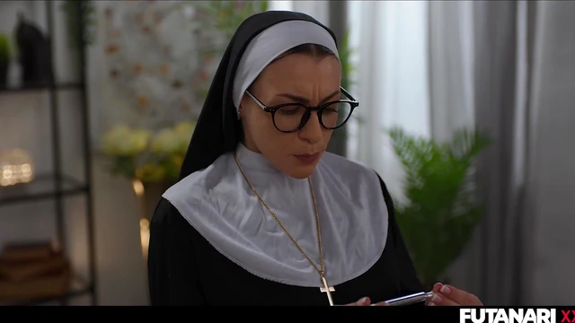 Futuristic Blonde With Busty Body Sucks Her Own Dick Till She Cums Hard