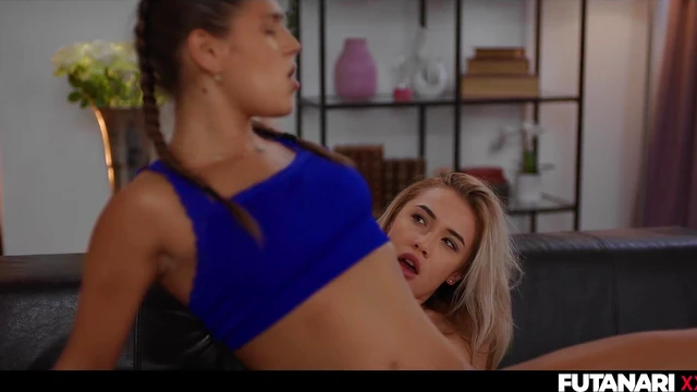 Blonde Futanari Pounds Sexy Friend Hard for Massive Creampie Orgasm