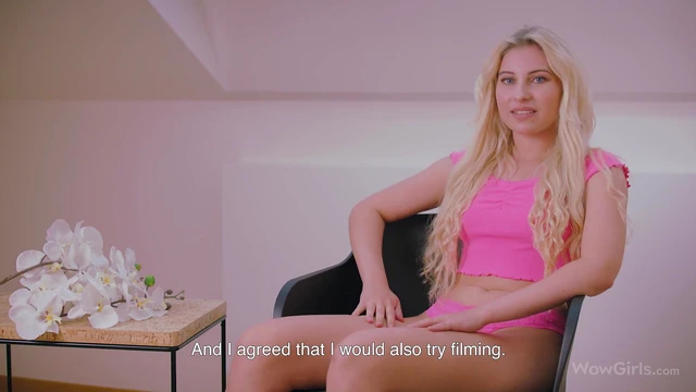 Amazing Blonde Beauty Lily Bella Masturbates While Telling Her Story Seductively