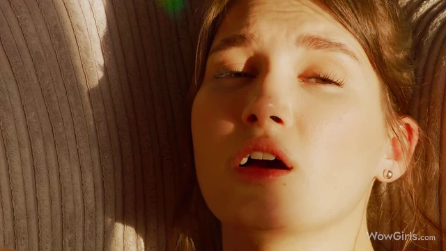 Beautiful Ukrainian Model Ellie Luna Fingers Herself Sensually on Couch