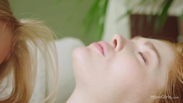 Perfect Lesbian Duo Nancy & Jia Kiss Passionately Before Moving Off Couch