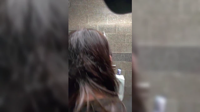 Slut Wife Sneaking in Gas Station Restroom to get FUCKED