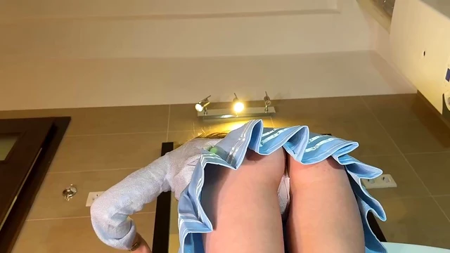 Skinny Sugar Baby's Blonde Clip, Banging with No Panties