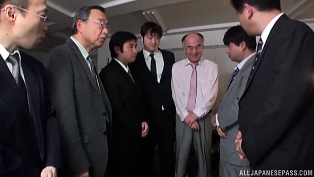 Hot Busty Asian Gets Gang-Banged By Lustful Businessmen
