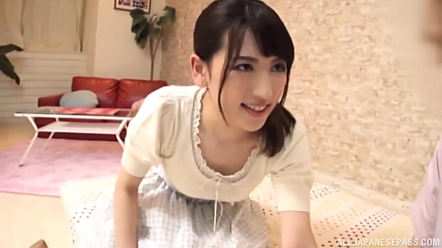 Brunette Hottie Easily Satisfied By Long Hard Cock's Pleasing Strokes