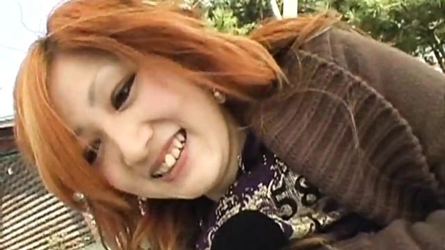Hairy Japanese Redhead Flashes Pussy Publicly Before Getting Fucked Hard