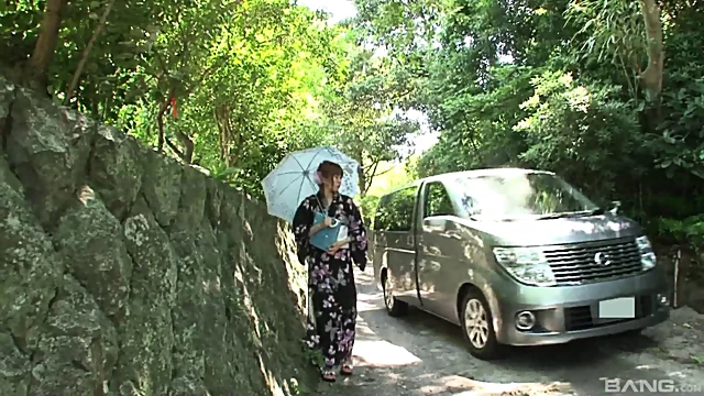 Sultry Kimono Girl Sucks Dick In Van Before Toy-Fucked Ecstasy