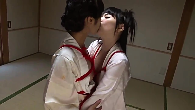 Passionate Sloppy Tongue Kisses Heat Up Between Seductive Japanese Lesbians