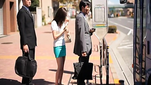 Passionate Japanese Couple Fucks Sensually On A Public Bus Ride