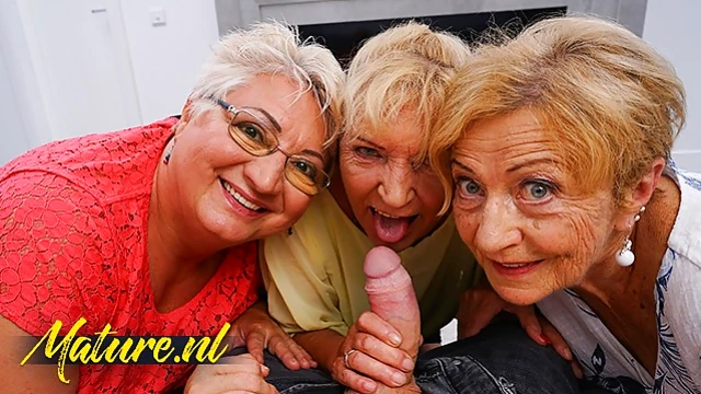 Sizzling Trio Of Grannies Taking Turns With Their Lucky Young Lover