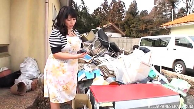 Sultry Busty Asian Milf Strips Outdoors & Fingers Her Wet Pussy