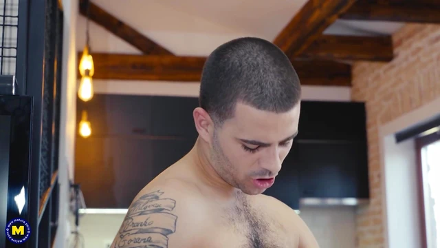 Seductive Mature Mom In Red Stockings Tempts Young Guy For Steamy Sex