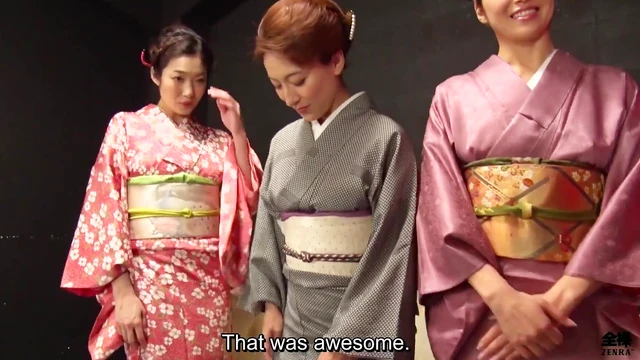 Maki Hojo and Friends Enjoy Kimono Orgy in Japanese Tradition Style