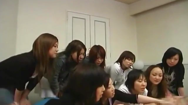 Subtitled JAV CFNM Handjob Orgy with Dominant Females Pleasing Men