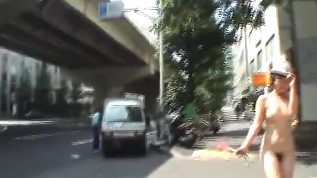 Public Nudity JAV: Stark Naked Construction Worker Gets Subtitles Added