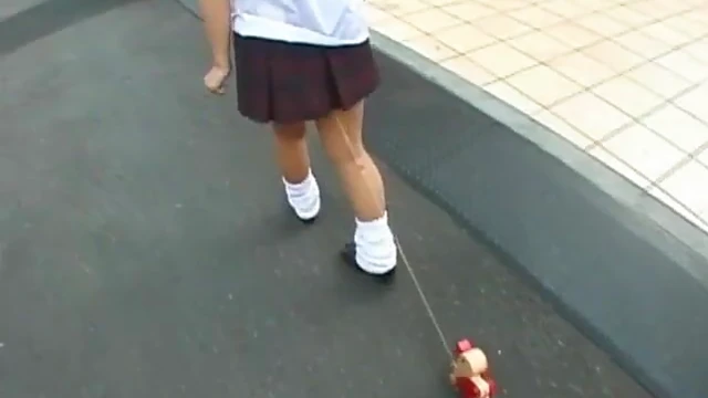 Schoolgirl's Bizarre Enema Walk of Shame in Public with Subtitles