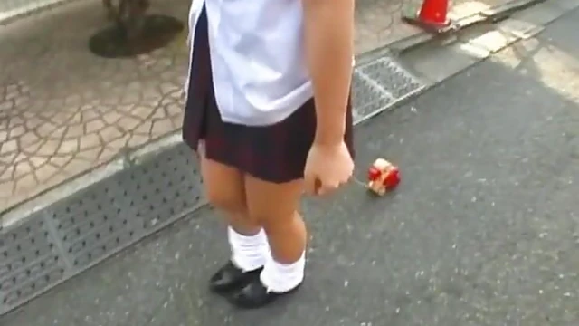 Schoolgirl's Bizarre Enema Walk of Shame in Public with Subtitles