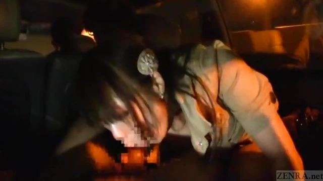 Curious Japanese Ghost Hunters Give Sneaky Blowjob Action In Car Ride