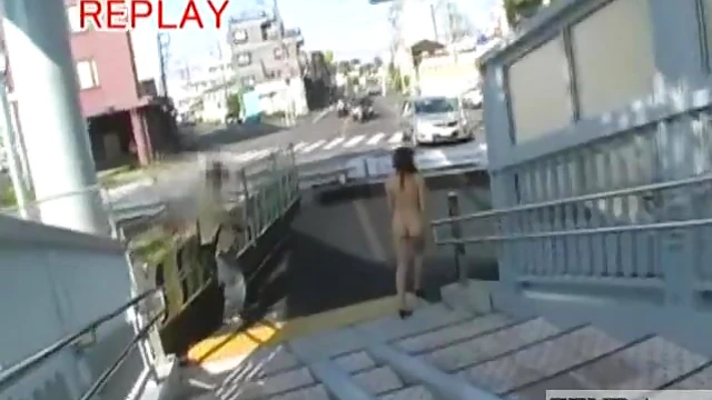 Busty Subtitled Japanese Public Nudist Takes Seductive Walk In Nature