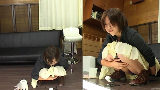 Japanese Amateur's Desperate Pee Failure Captured Subtitled in HD Quality