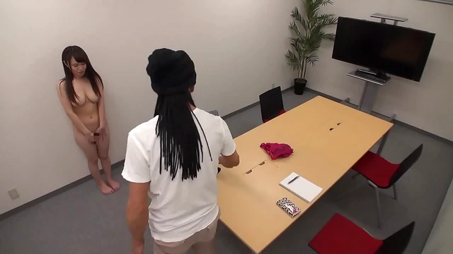 Busty Japanese Teen Idol Auditions by Seductively Spreading Her Legs Wide Open