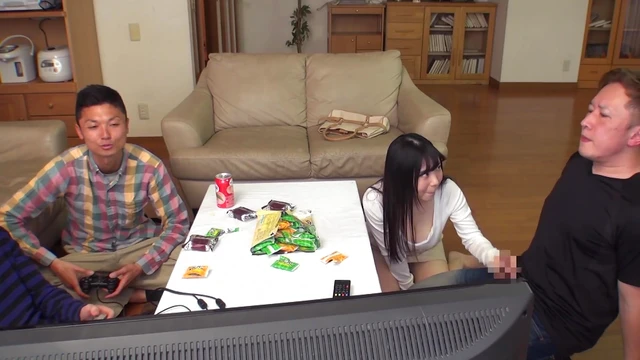 Erected In Friend’s Cleavage With Big Tits, Cute Ejaculation By Hand On Spot Where Everyone Is...