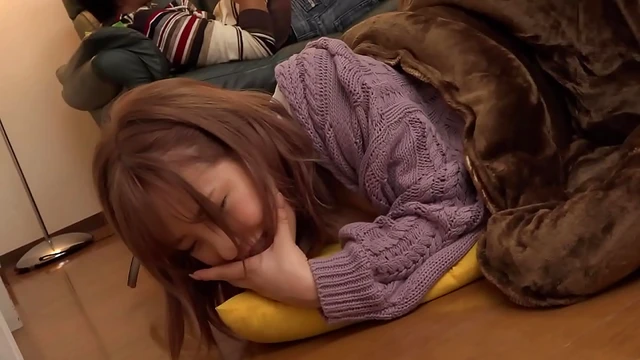 Desiring Gyaru Tries Prank But Ends Up Writhing Silently Underneath Kotatsu Heat