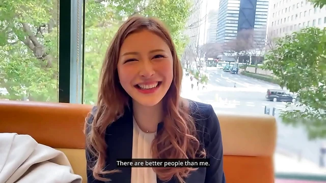 Tall Office Beauty Tempts Manager Under Her Suit & Pantyhose For Steamy Sex