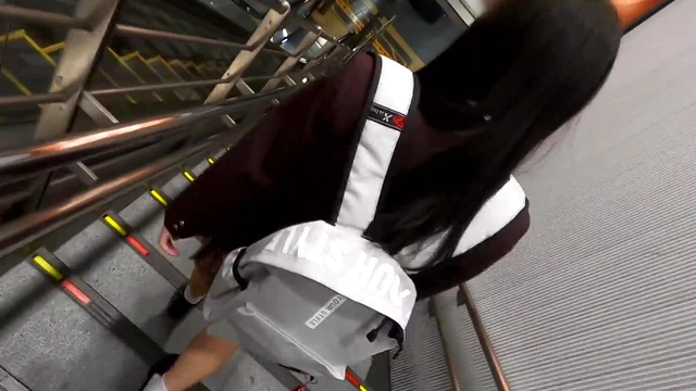 Uniformed Beauty K-Chan Shows Off Smooth Legs & Sneaks Peek Under Skirt On Train Ride Home