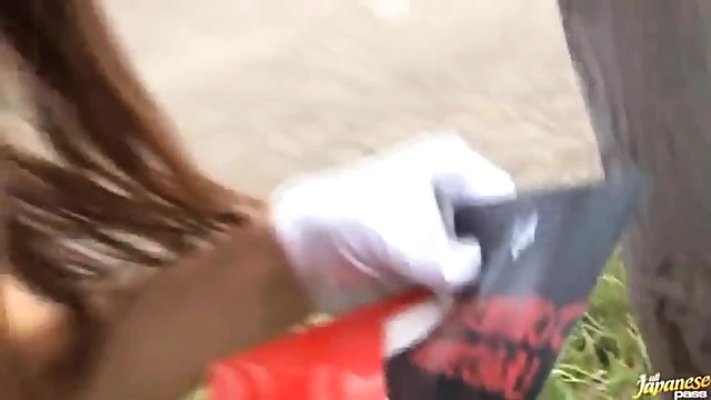 Excited Naked Japanese Girls Chase Each Other Around City Streets