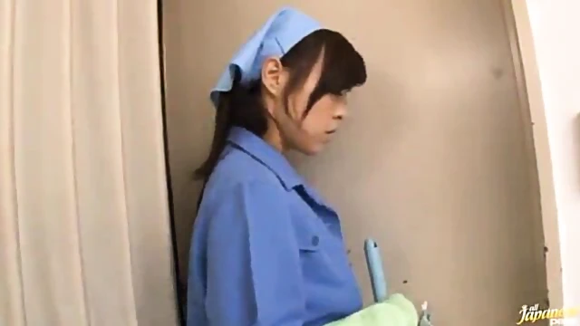 Janitor Reiko Nakamori Gets Fucked Hard & Swallows Cum During Wild Gangbang