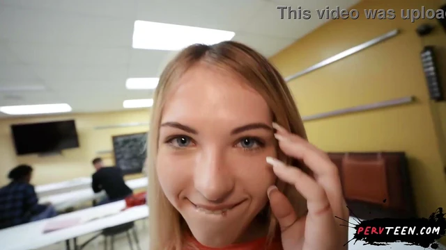 Naughty Blondie's Steamy Classroom Quickie Caught on Camera