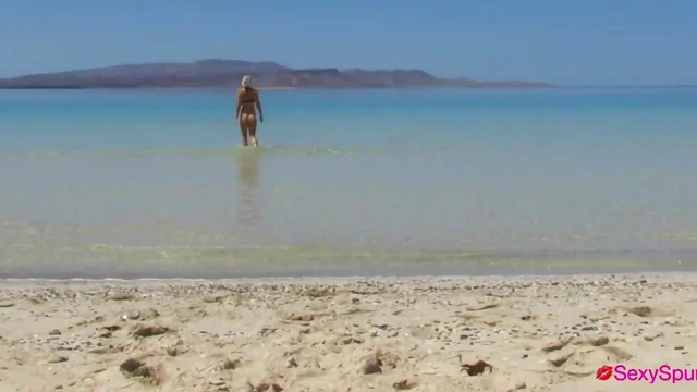 Bikini Blowjob, My stepson Covers My Tits with Cum at the Beach