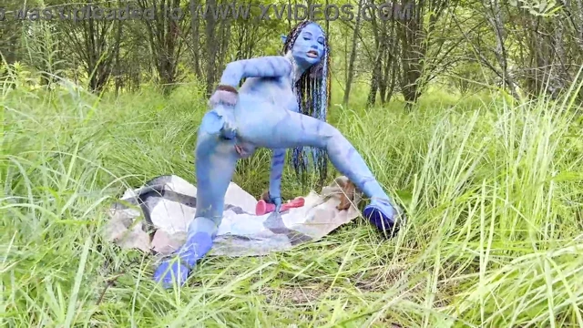 Avatar Babe With Big Ass. Hard Dildo Anal And Pussy Fuck, Squirt In Nature