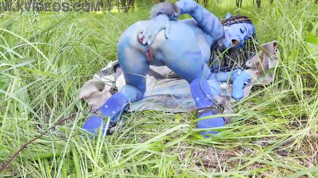 Avatar Babe With Big Ass. Hard Dildo Anal And Pussy Fuck, Squirt In Nature