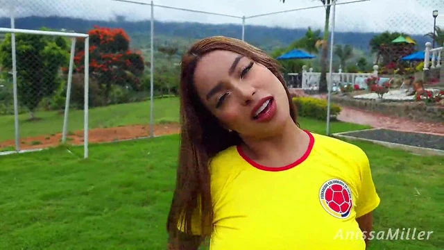Horny PAWG Latina Rides Her Trainer's Massive Dick Hard, Squirting Wildly on the Soccer Pitc