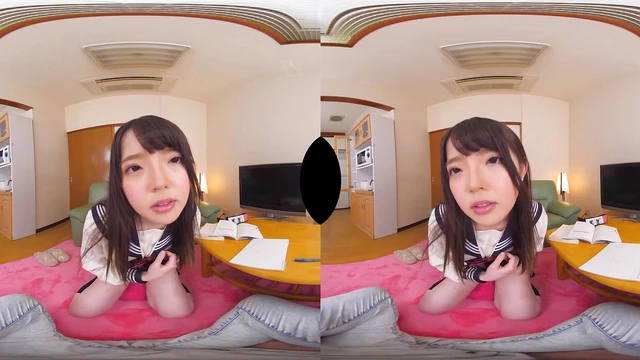 Seductive Schoolgirl Ria Tempts Tutor With Pants & Tits; Hot Close-Up Ass Action!