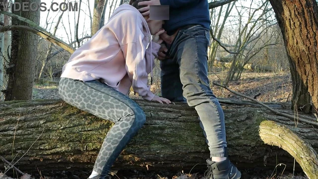 Steamy Forest Encounter as Lustful Wife Pleasures Him Behind Her Husband’s Back