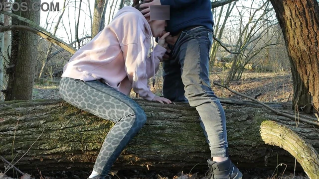 Steamy Forest Encounter as Lustful Wife Pleasures Him Behind Her Husband’s Back