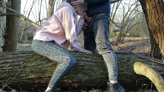 Steamy Forest Encounter as Lustful Wife Pleasures Him Behind Her Husband’s Back